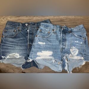 2 Pair Bundle of Levi's Blue Jean Shorts
